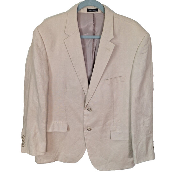 Pronto Uomo Other - Pronto Uomo Platinum Linen Blazer Sport Jacket Double Vent 2 Button Men Size 46R